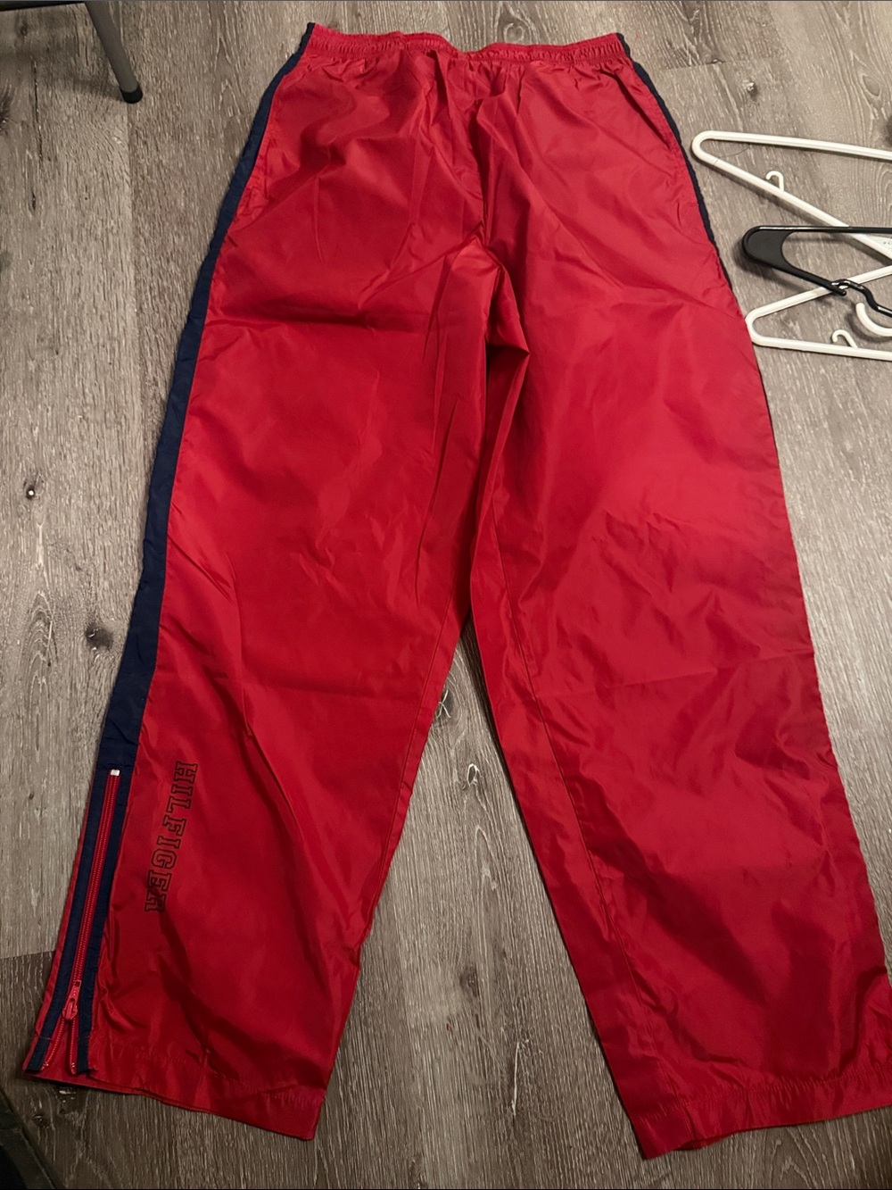 Tommy Hilfiger Red Track Pants with Navy Side Panels